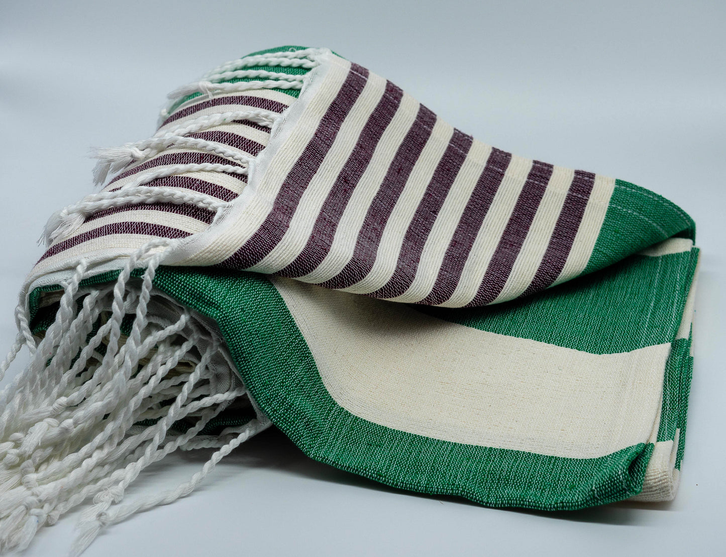 Beige, Wine, Green Flag